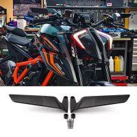♘กระจกมองหลัง winglet 1 คู่ เหมาะสำหรับรถจักรยานยนต์ทุกรุ่น เช่น FOR Duke KTM GPX R3 NAMX PCX❄
