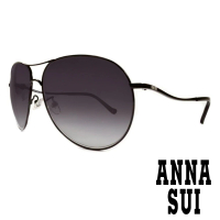 【Anna Sui】日本安娜蘇復古時尚流線設計細框造型太陽眼鏡(AS805-001 黑)