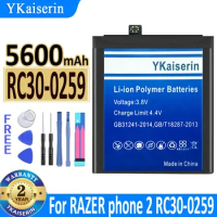 5600mAh YKaiserin Razer Battery For Razer Phone 2 RC30-0259 Large Capacity Replace bateria Free Tool Kits