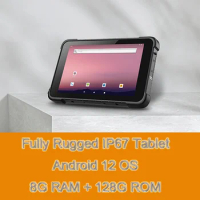 Rugged Android Tablet PC 8GB RAM 128GB ROM IP67 Waterproof 2D Barcode scanner NFC 4G LTE Wifi Industrial Data Collector