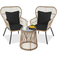 Outdoor Table and Chairs Set, 3-Piece Patio Set, Outdoor Table and Chairs Set
