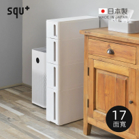 日本squ+ Storanti日製17面寬抽屜式隙縫收納櫃附輪-1S+2M+1L(夾縫 狹縫 縫隙櫃 置物櫃)