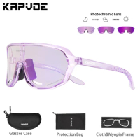 Kapvoe Blue Photochromic Glasses Speed Bike Road Bicycle UV400 Sports Cycl Sunglasses for Men Women MTB Hiking Cycling Glasses