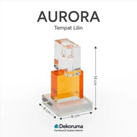 Dekoruma AURORA Tempat Lilin Tinggi / Holder Lilin / Tatakan Lilin Panjang Tinggi 14CM