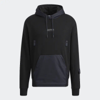 【adidas 愛迪達】長袖上衣 運動上衣 連帽上衣 帽T 男上衣 黑 ADV HOODY(HC0364)