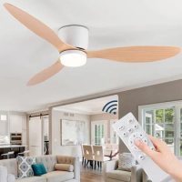 IRALAN Ceiling Fan with LED Light DC motor 52 inch Large Air Volume Remote Control White for Kitchen Bedroom Dining room Patio