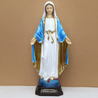 LARGE VIRGIN MARY STATUE CHRISTIAN CATHOLIC STEREO DECORATION ELEGANT VIRGIN MARY RESIN CRAFTS HOME DECORATION HEIGHT 30 CM
