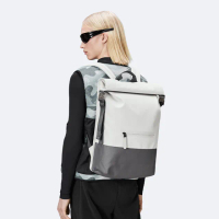 【Rains】Trail Rolltop Backpack W3 織帶防水捲蓋後背包(Ash 灰白色)