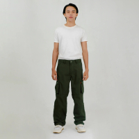 Flazther Long Cargo Pants Green Army Type II Celana Panjang Pria Casual Katun Hijau Casual Katun Nav