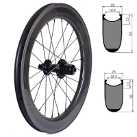 20 Inch 406 Carbon Wheels 8 9 10 11 Speed Folding Bicycle Rim Disc Brake Clincher Tubeless 25 30 38 45 50mm Depth For Birdy Bike
