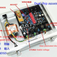 Dual AK4497EQ+AK4118 Balanced Deluxe Decoder DAC Support DSD Fiber/coaxial/USB input Decoding amplifier board with NE5532 Op amp