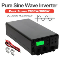 Pure Sine Wave Inverter 12V 220V 24V 110V 120V 2000W 3000W 5000W DC To AC Portable Power Voltage Converter Car Solar Inverter