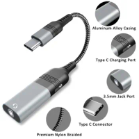 USB C DAC Adapter 2 in 1 Type C to 3.5 Earphone Adapter Audio Type-c to Earphone 3mm Jack AUX usb c 3.5 For Samsung usbc 3 5