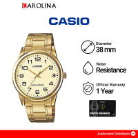 Jam Tangan Casio General MTP-V001G-9B Men Gold Dial Gold Stainless