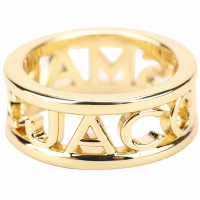 MARC JACOBS 字母鏤空寬版戒指(金色)