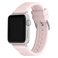 【COACH】Apple Watch 錶帶 38/40/41mm適用 粉色珠光 矽膠錶帶(不含手錶)