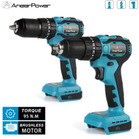 Brushless Drill Cordless Screwdriver Electric Power Wireless For 18V Makita Lithium Battery Tools 95N.m Torque 2-year Warranty