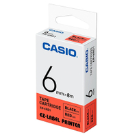 CASIO 卡西歐 XR-6RD1 6mm 紅底黑字 標誌帶/標籤帶