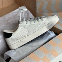 รองเท้าผ้าใบหนังแบนรองเท้าสกปรกขนาดเล็กย้อนยุค GGDB รองเท้าสีขาวสกปรกสกปรกที่นิยมในโลกออนไลน์