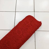 Kain Brokat Katun Lace Bahan Brukat UntukKebaya Dress 2 METER MERAH