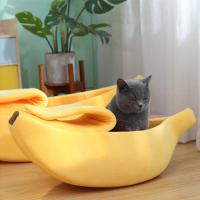 【Light Live】超萌香蕉泡麵造型寵物窩 貓窩 狗窩-M號(交換禮物 寵物床 寵物玩具 貓床 寵物墊 泡麵窩)