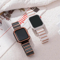 Luxury Ceramics Wrist Band Strap + Bumper Case For Apple Watch Series 7 6 5 4 SE iWatch 40mm 41mm 44mm 45mm