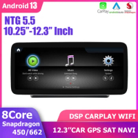 12.3“Android 13 CarPlay GPS Player Head Unit For Mercedes Benz C/GLC/V-Class W205 X253 W446 NTG5.5 Radio Stereo Snapdragon WIFI