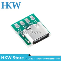 10PCS TYPE-C Female Seat Test Board Is Inserted Into USB3.1 16P To 2.54 Igh Current Power Adapter Onboth Sides NEW