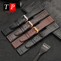 Genuine leather watch band for IWC waterproof pin buckle 20mm watch strap replace 21mm bracelet cowhide sports watch accessories