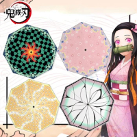 Anime Demon Slayer Umbrella Cosplay Kamado Nezuko Kochou Shinobu Agatsuma Zenitsu Ninja Samurai Umbrella Accessories for Gift