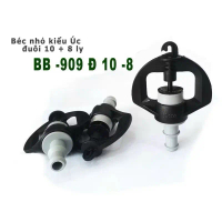 10 Cái béc tưới nhỏ BB909 kiểu Australia chân nối ống 8Ly-10Ly, Bán kính tưới 5 mét