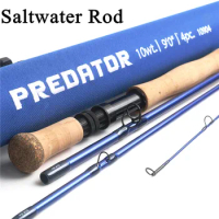 Maximumcatch Predator 9FT Saltwater Fly Fishing Rod 8-12WT 4 Section 30T SK Carbon Waterproof Fly Rod