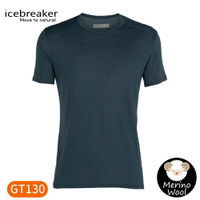 【Icebreaker 男 Amplify Cool-Lite排汗短袖上衣GT130《卡布里藍》】IB104581/排汗衣