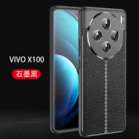 For Vivo X100 Case for Vivo X100 Cover Rubber Silicone TPU Protective Shell Funda Capa Coque Business Style Phone Case Vivo X100