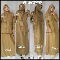 Seragam Kerja Gamis Khaki Pns Pdh Guru Pemda