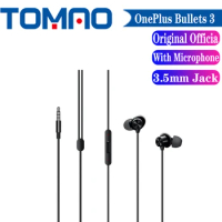 Original New Oneplus Bullets 3 Wired Earphones With Microphone In-Ear 3.5mm Jack Headsets for Oneplus 9 Pro 10 Pro Mobile Phone