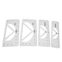4-Piece T-Shirt V-Neck Ruler Used To Guide T-Shirt Design, Fashion Ruler, DIY Drawing Template, Craft Tool Drawing