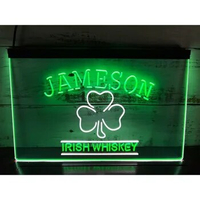 Jameson Irish Whiskey Leaf Dual Color LED Neon Sign
