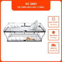 Kệ chén inox dày 2 tầng VINA KC 2601, size 30x60cm