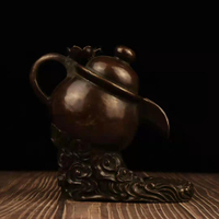 純銅茶壺倒流香梅花圖案客廳書房裝飾銅梅花茶壺倒流香辦公室擺件