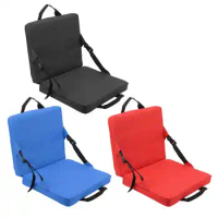 Outdoor Foldable Chair with Backrest Soft Sponge Cushion Back Chair for Stadium and Beach