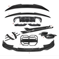 Dry Carbon Fiber Body Kit for BMW G22 G23 Coupe 2021+ Front Lip Grill Fender Trims Mirror Cover Spoiler Side Skirt Diffuser