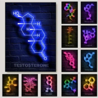 Modern Chemistry Neon Molecule Sign Psilocybin Xanax Thc Poster Hd Print Canvas Painting Wall Art Pi