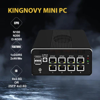 Micro Firewall Appliance Mini PC Intel i3-N305 N200 N100 4x I226-V 2.5GbE 2*Intel 10Gb Network Card 