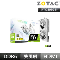 【ZOTAC 索泰】RTX3060TI AMP White Edition 顯示卡++海盜船 CX650F RGB 白 電源供應器