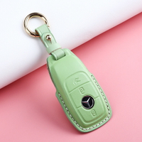 【優選百貨】賓士女款鑰匙套 Mercedes Benz GLA GLC CLA GLK 純手工真皮 3D馬卡龍車鑰匙套 汽車鑰匙包鑰匙套 鑰匙包