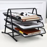3 Susun Rak Dokumen Besi Susun Rak Surat Jaring Tray Dokumen A4 File Organizer Meja Belajar Kerja Ka