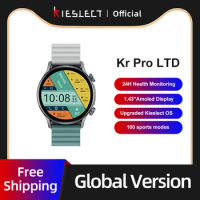 Kieslect Kr Pro LTD Smartwatch 1.43 Inch HD Colorful Amoled Sreen 24h Health Monitoring 100 Sports Modes Smart Watches for Men