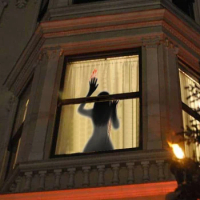 Halloween Horror Wall Decor Bloody Window Clings Horror Female Ghost Murals Zombie Handprint Glass W