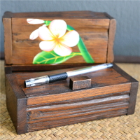 泰國進品實木帶蓋方形收納小盒子桌面首飾盒文具盒復古創意東南亞